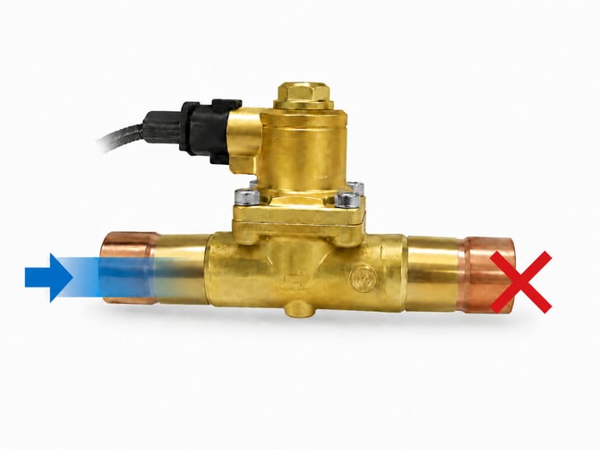 Brass CMSV valve with flow and blockage indicators
