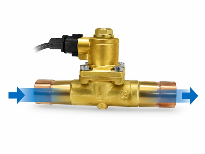 Brass CMSV valve with flow indicators