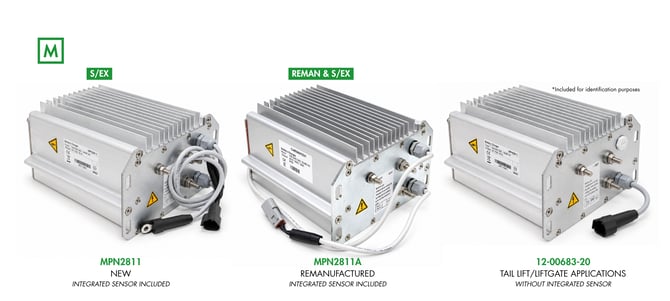 Comparison of MPN2811 new, MPN2811A Re-manufactured and Carrier® 12-00683-20 battery chargers.